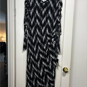 Nine West Black and White sheer Long Sleeve Dress